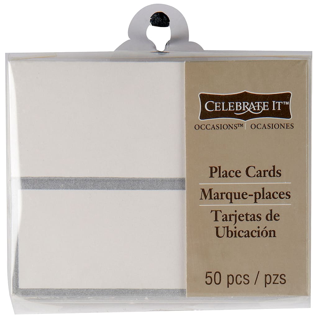 Place Cards with Silver Border By Celebrate It® Occasions™ In Celebrate It Templates Place Cards